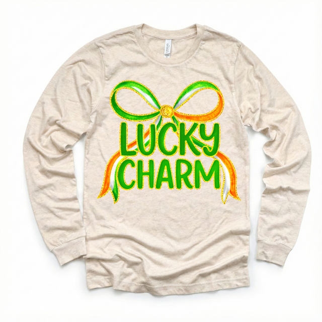 Lucky Charm St. Patrick's Day Ribbon Shirt - Girls St. Patrick's Day Tee