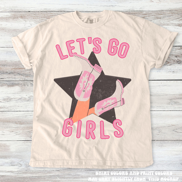 Let's Go Girls Western Tee - Printed On Comfort Colors