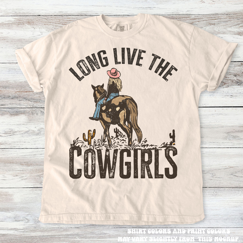 Long Live Cowgirls Western Tee - Printed On Comfort Colors