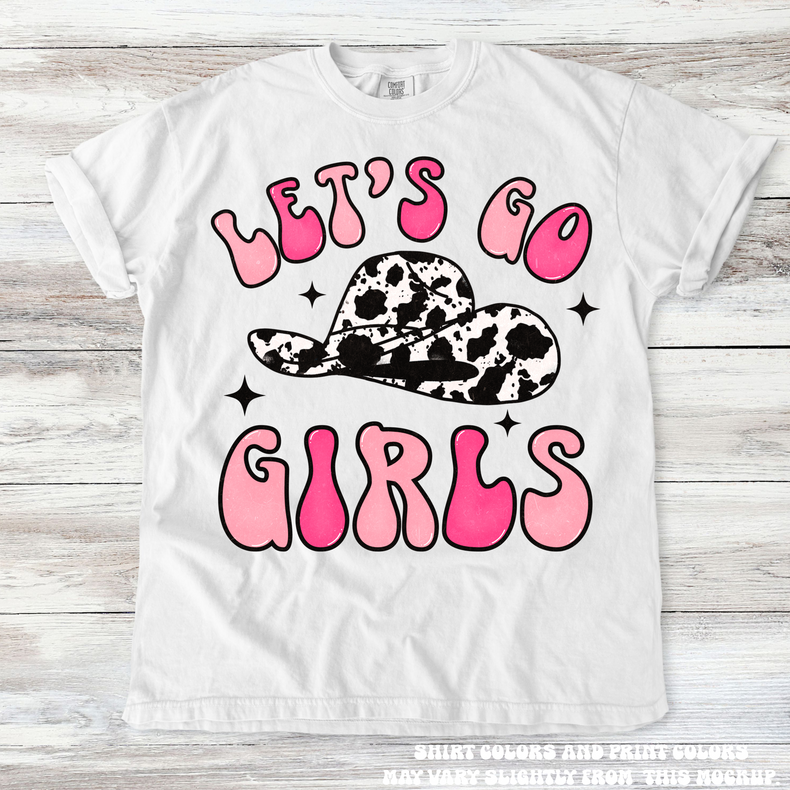 Let's Go Girls Western Cowgirl Comfort Colors graphic T-shirt by Madi Moosh
