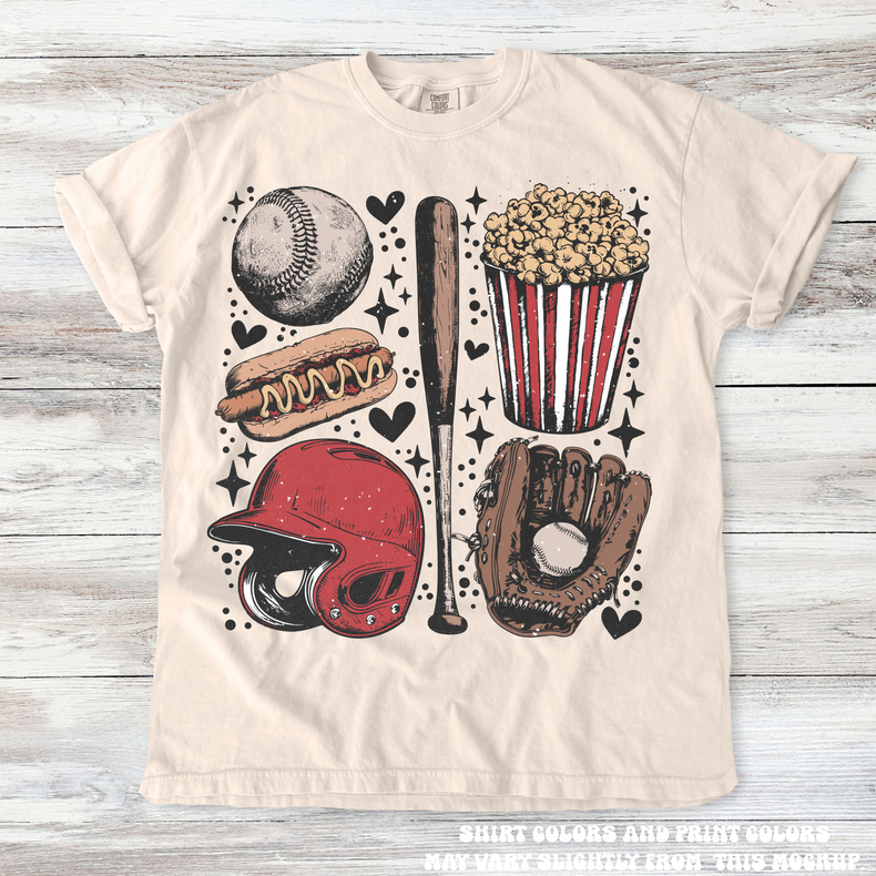 Retro Baseball Shirt - Printed On Comfort Colors