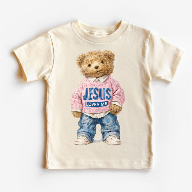 Teddy Bear Jesus Loves Me Shirt - Christian Tee - Madi Moosh Boutique