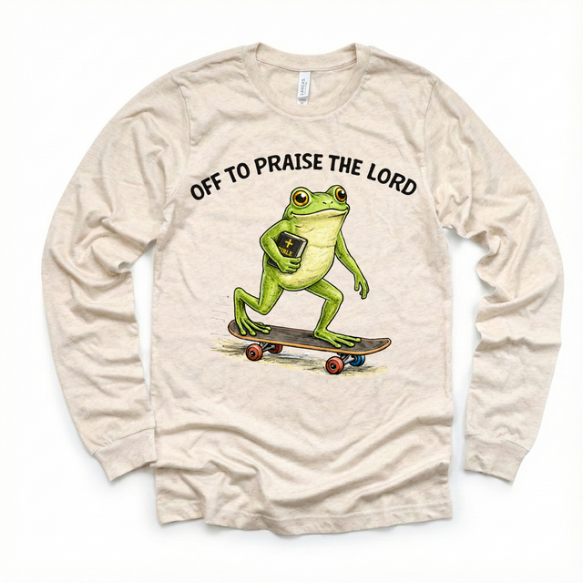 Off To Paise The Lord Christian Shirt - Cute Frog Church Tee - Madi Moosh Boutique