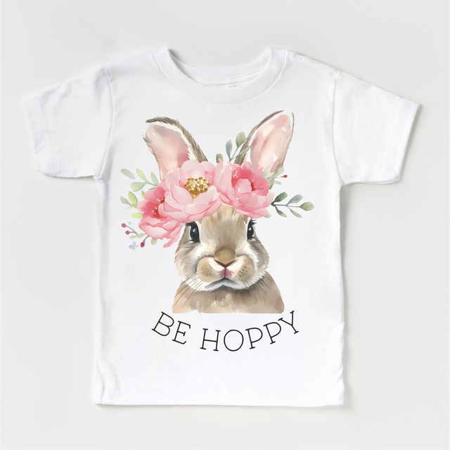 Be Hoppy Easter Bunny Shirt - Girls Easter Tee - Madi Moosh Boutique