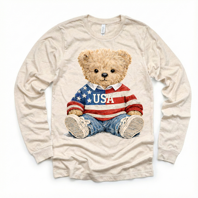 USA 4th Of July Teddy Bear Shirt - Independence Day Tee - Madi Moosh Boutique