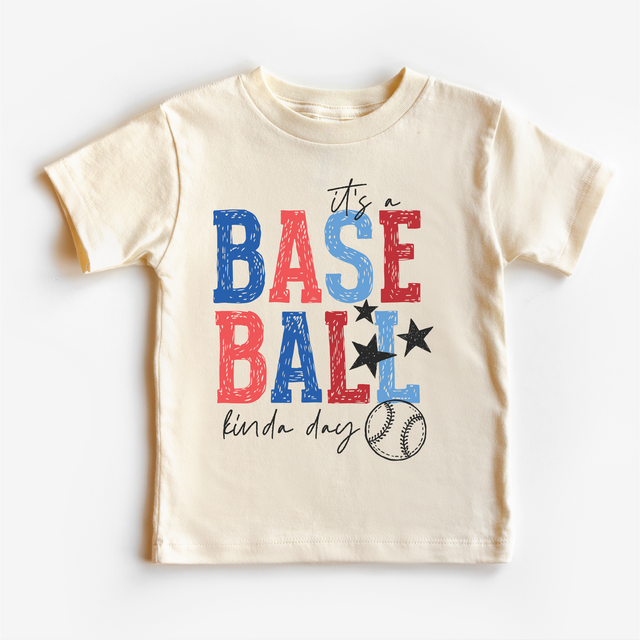 It’s a Baseball Kinda Day Patriotic Kids Shirt | Red White and Blue Baseball Tee for Boys and Girls