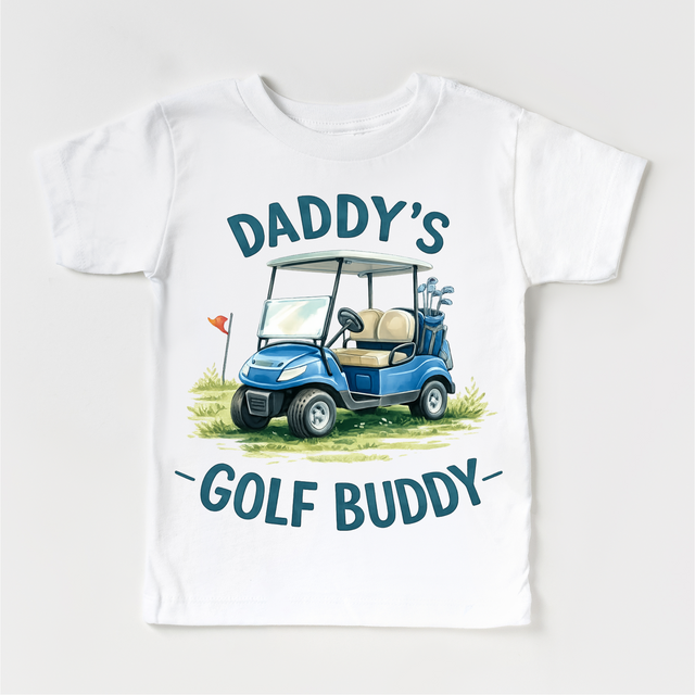 Daddy’s Golf Buddy Kids Shirt – Cute Golf Cart Toddler Tee – Golf Lover Baby Shirt – Father’s Day Kids Outfi