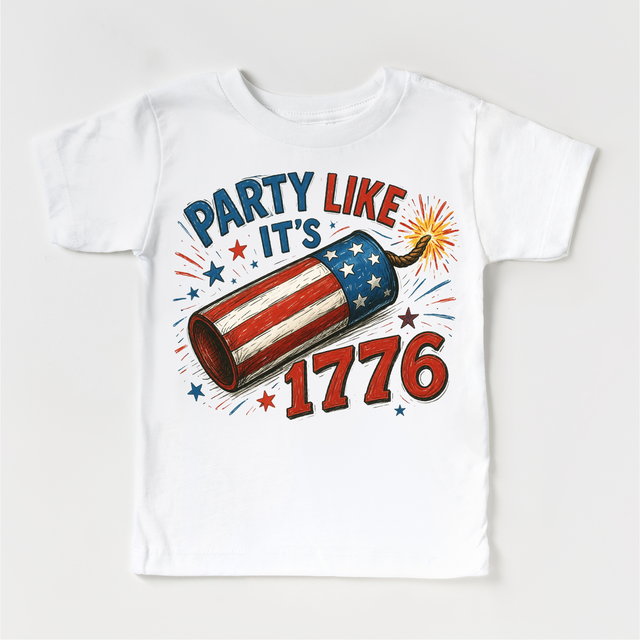Party Like It’s 1776 Firecracker 4th Of July Shirt – Red White Blue Independence Day Graphic