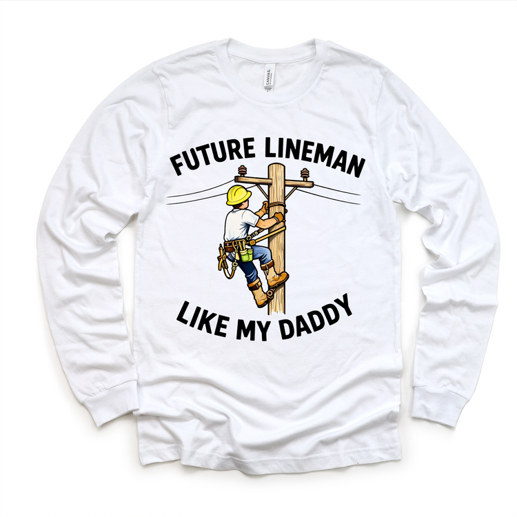 Future Lineman Kids Graphic Tee β Blue Collar Pride Shirt β Electrician Kid Outfit β Utility Worker Toddler Tee