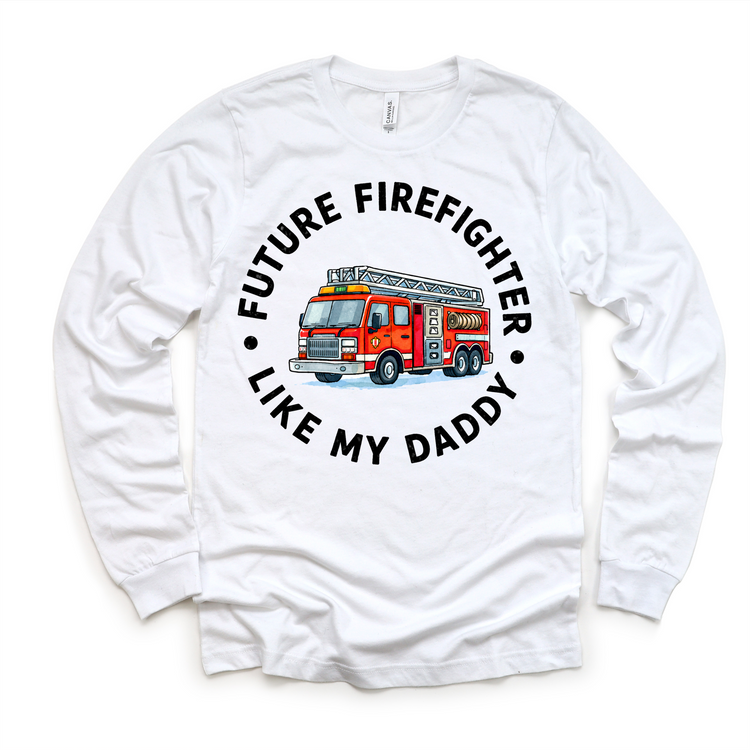 Future Firefighter Kids T-Shirt | Like My Daddy Firetruck Tee | Firefighter Kids Shirt | First Responder Kids Apparel