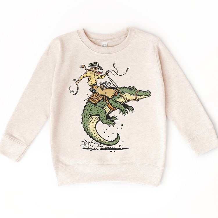 Kids Cowboy Alligator T-Shirt | Western Gator Rodeo Tee | Funny Cowboy Kids Shirt | Wild West Graphic Tee