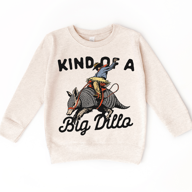 Kind of a Big Dillo Kids T-Shirt | Funny Armadillo Cowboy Tee | Western Kids Shirt | Cute Southern Kids Graphic Tee