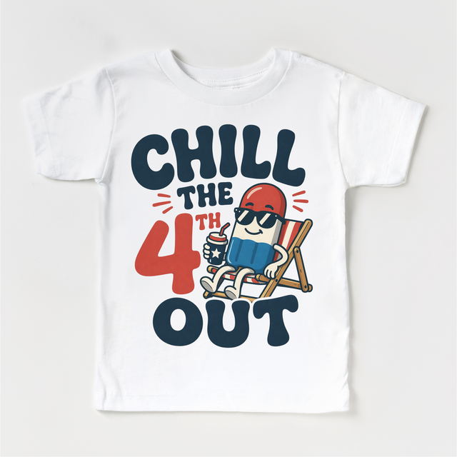 Chill The 4th Out Patriotic Popsicle Graphic Tee | Kids Summer 4th of July Shirt | Boutique Holiday Tee