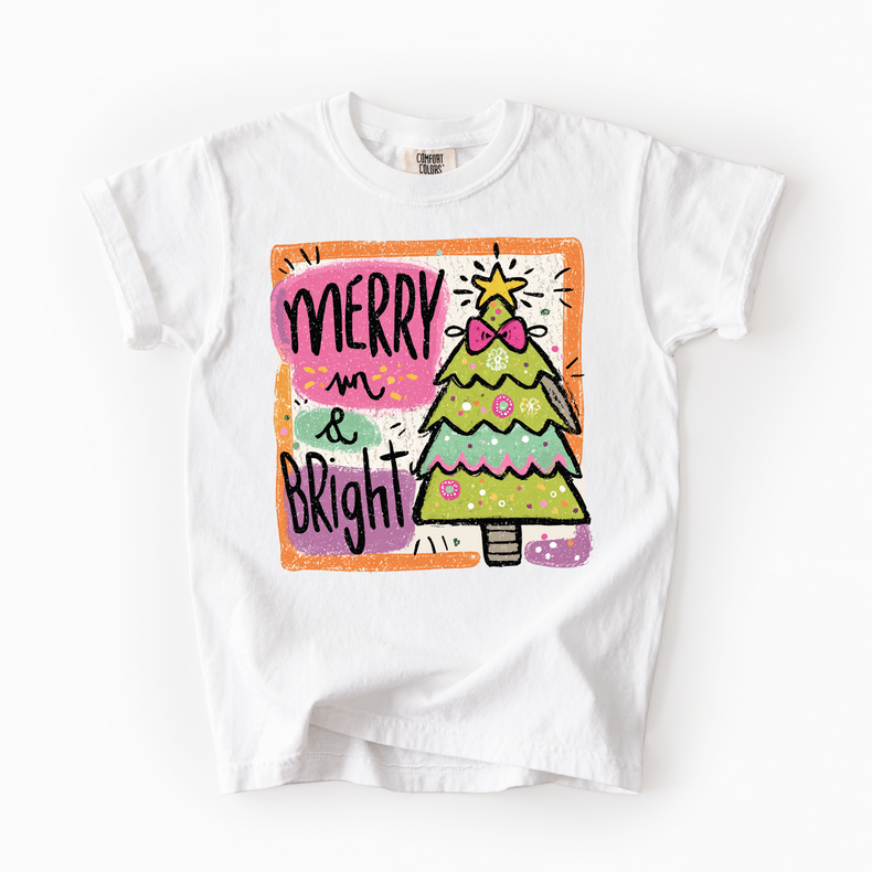 Merry And Bright Preppy Christmas Unisex T-Shirt - Printed On Comfort Colors (Copy)