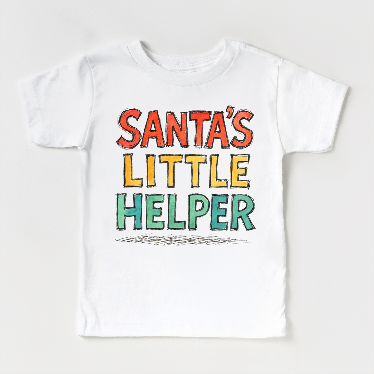 Santa's Little Helper White kids tee