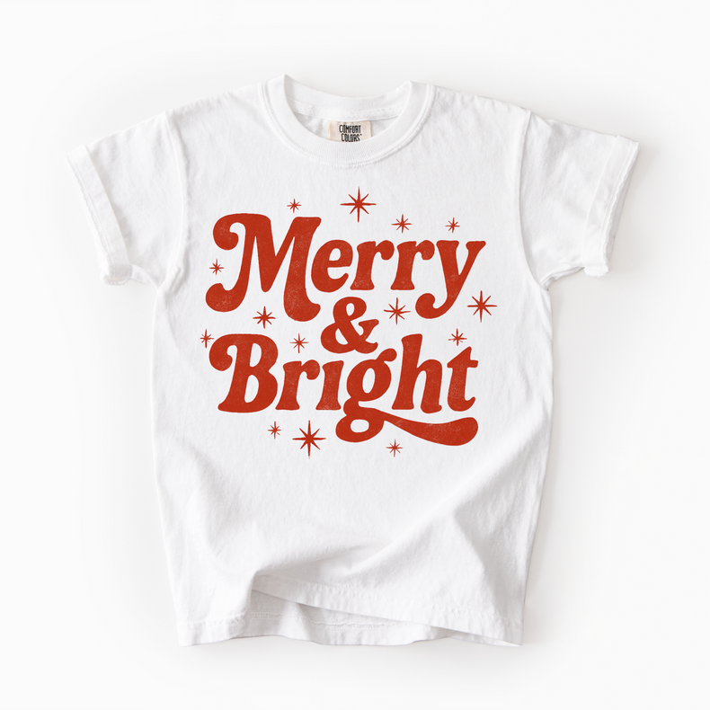 Merry And Bright Christmas Unisex T-Shirt - Printed On Comfort Colors