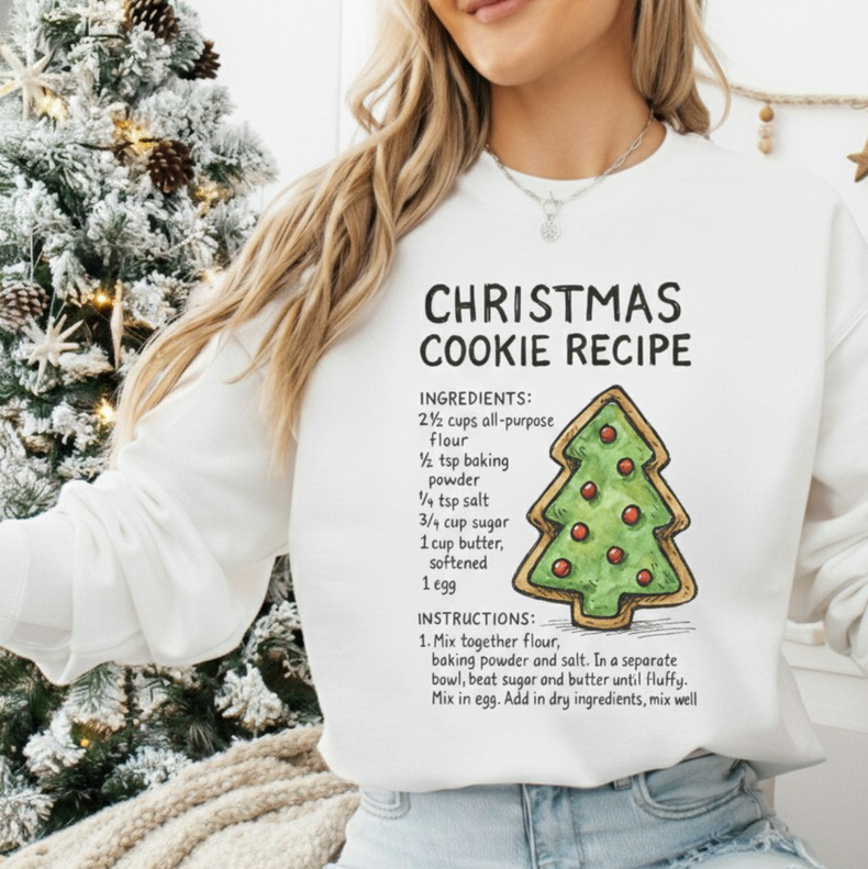 Christmas Cookie Receipt Sweatshirt - Cookie Crew Christmas Sweater