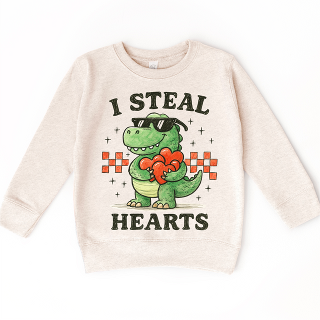 I Steal Hearts Dinosaur Valeintine's Day Shirt - Valeintine Tee