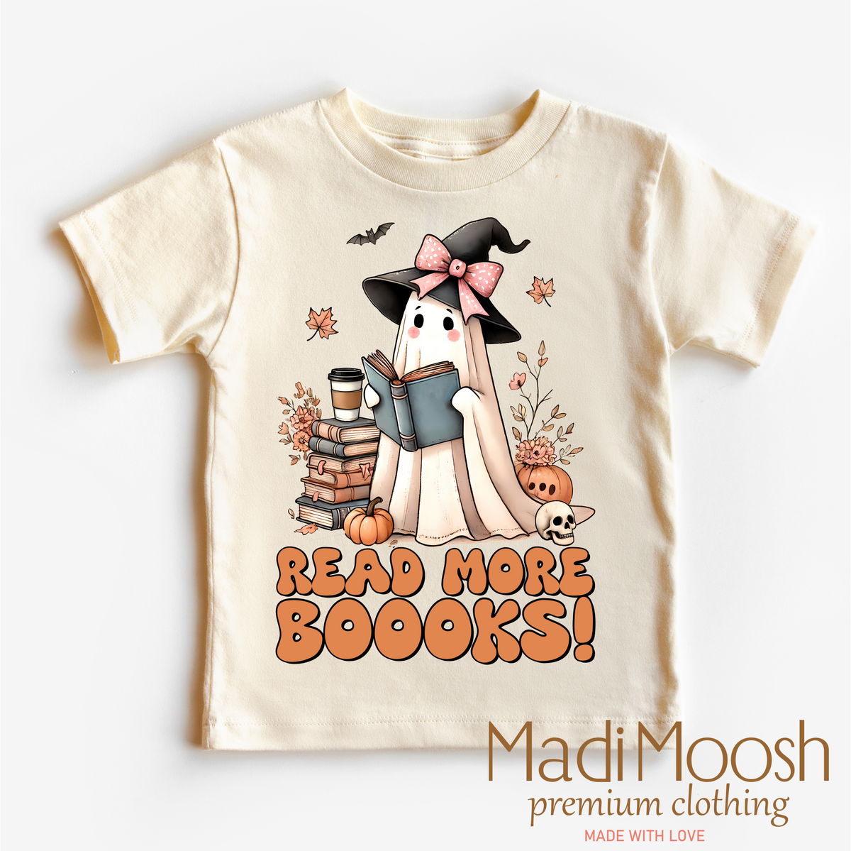 Read More Boooks, Halloween graphic T-shirt by Madi Moosh
