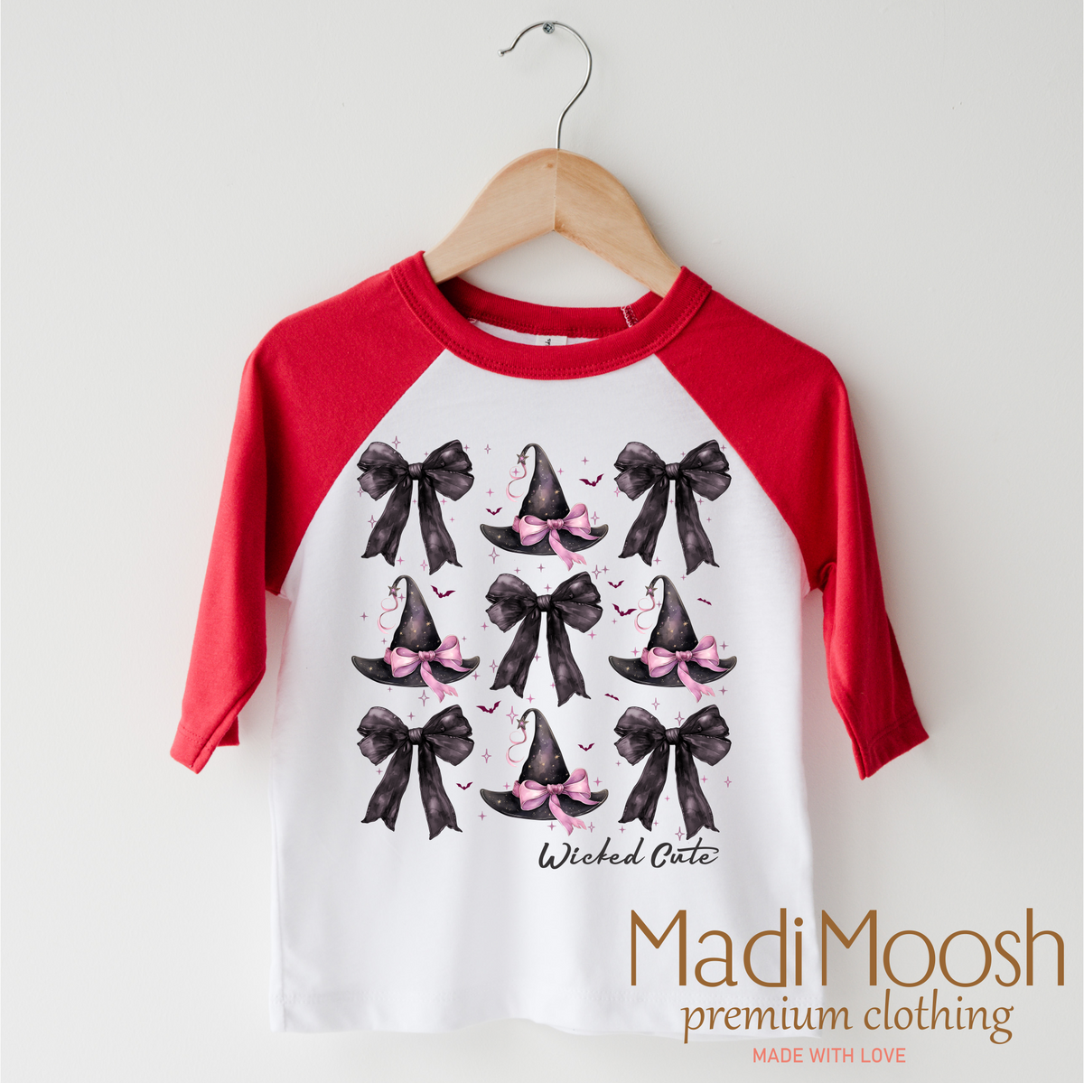 Witch Hats And Bows Halloween Shirt product design and garment details.