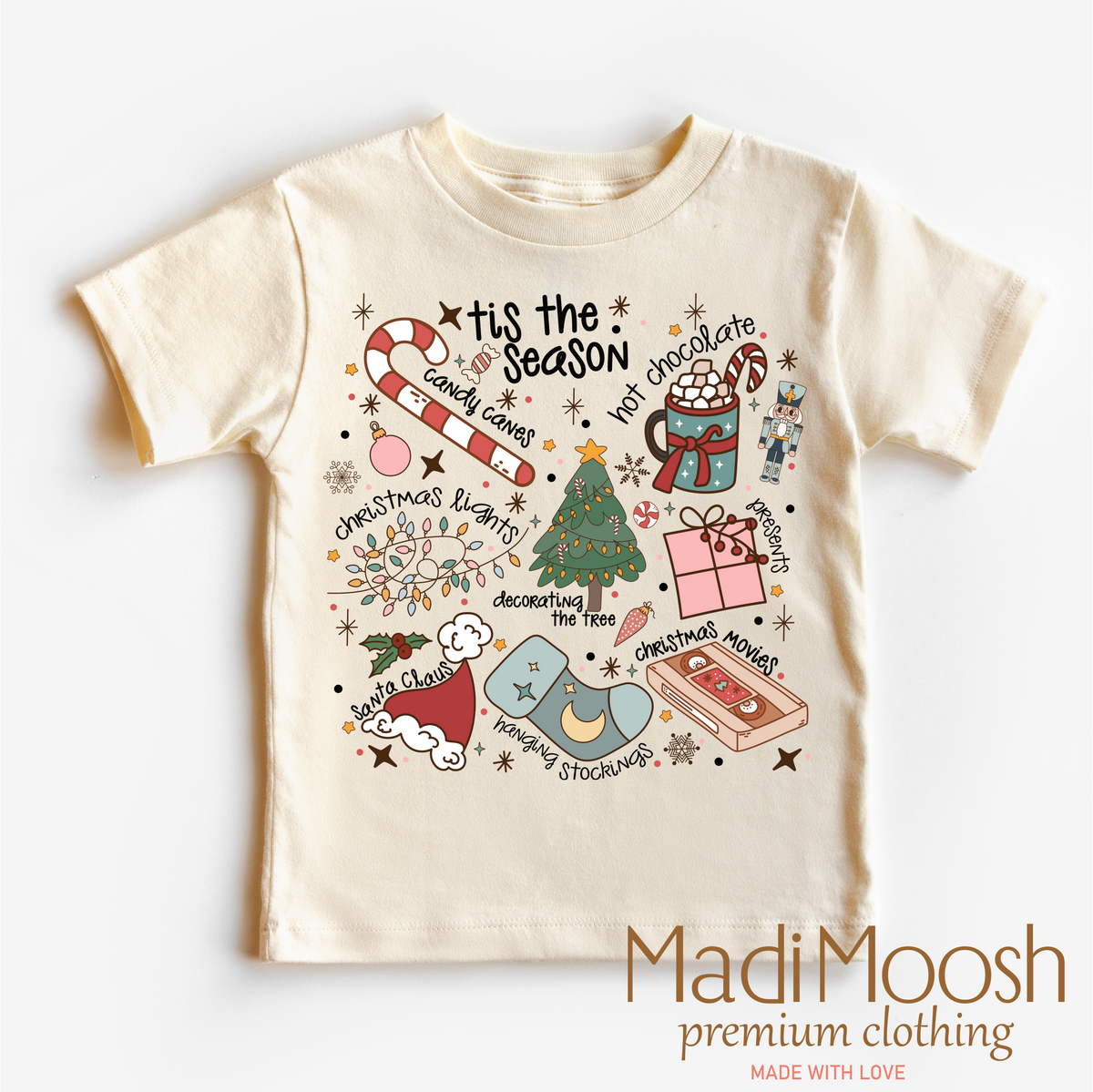 Tis The Season Christmas, Cute Christmas graphic T-shirt by Madi Moosh