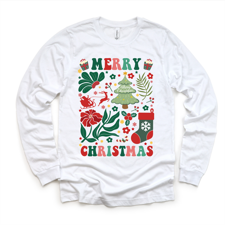 Boho Merry Christmas Shirt - Long Sleeve Tees & Sweatshirts