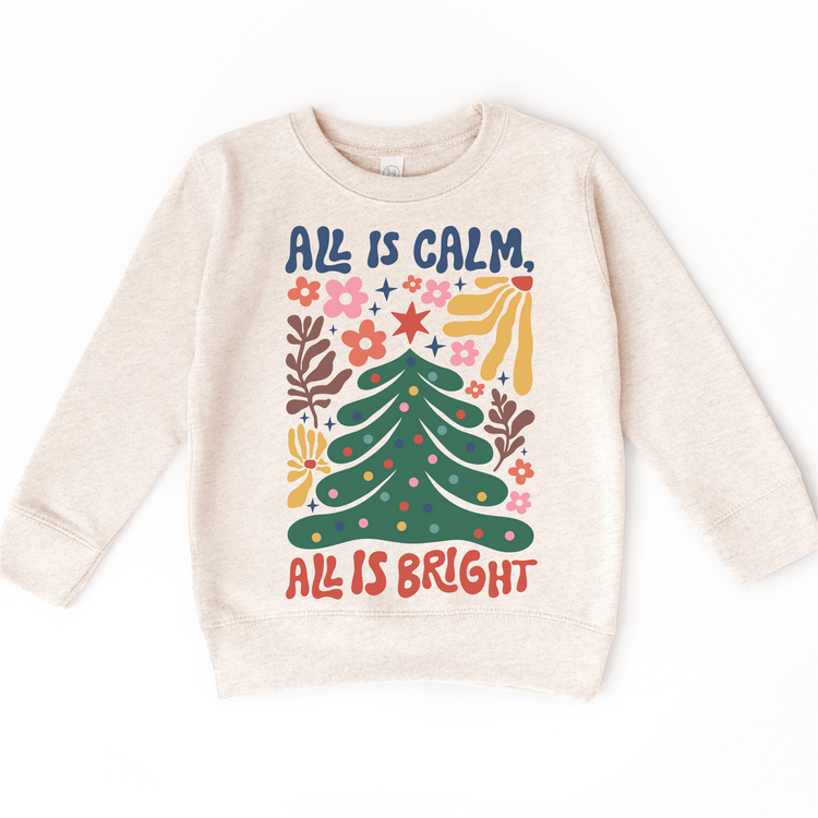 Boho All Is Calm All Is Bright Christmas Shirt - Long Sleeve Tees & Sweatshirts