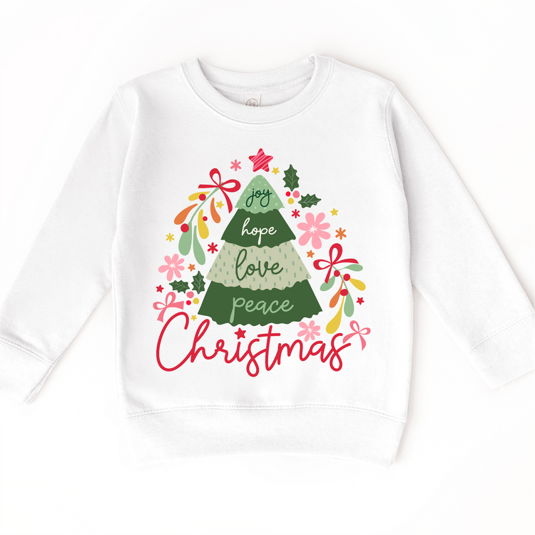 Boho Joy Hope Love Peace Christmas Shirt - Long Sleeve Tees & Sweatshirts