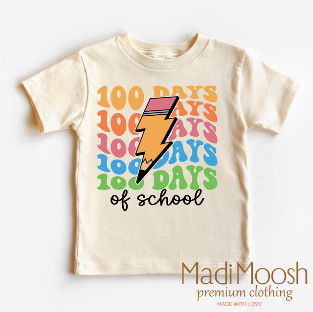 100 Days Of School Lightning Bolt Shirt - School Tee