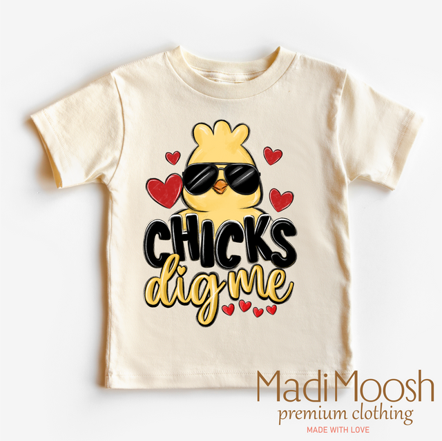 Chicks Dig Me Boys Easter Shirt - Kids Easter Tee