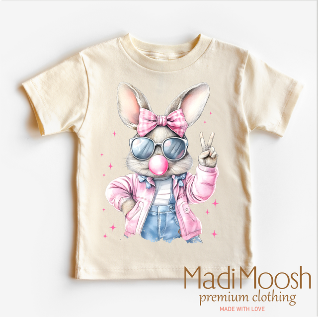 Eater Bunny Blowing Bubbles Shirt - Kids Retro Easter Bunny Tee