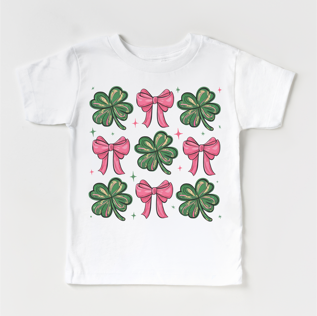 Clovers And Bows St. Patrick's Day Shirt - St. Patrick's Day Kids & Adult Tee