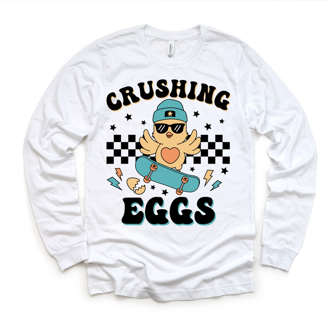 Crushing Eggs Easter Shirt - Girls Skater Eater Tee