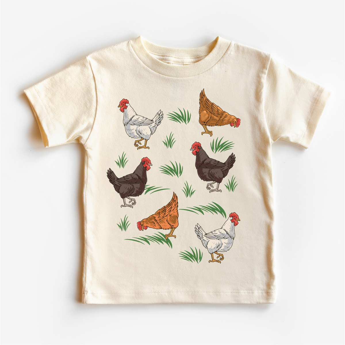 Cute Retro Chicken Farm graphic T-shirt by Madi Moosh
