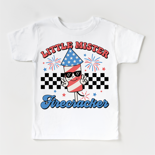 Little Mister Firecracker 4th Of July Shirt - Independence Day Tee
