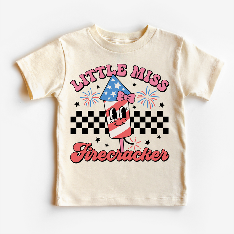 Little Miss Firecracker 4th Of July, Independence Day graphic T-shirt by Madi Moosh