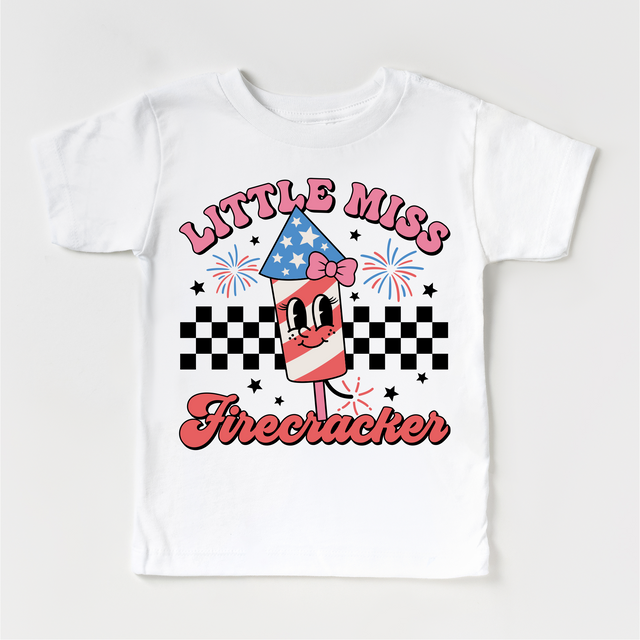 Little Miss Firecracker 4th Of July Shirt - Independence Day Tee