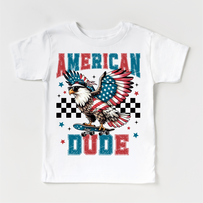 American Dude Bold Eagle 4th Of July, Independence Day graphic T-shirt by Madi Moosh