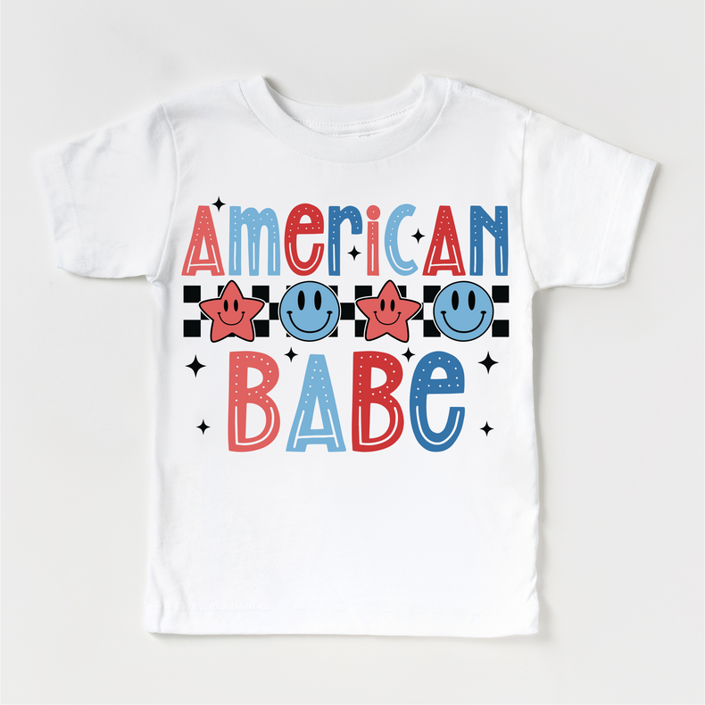 American Babe July 4th, Independence Day graphic T-shirt by Madi Moosh