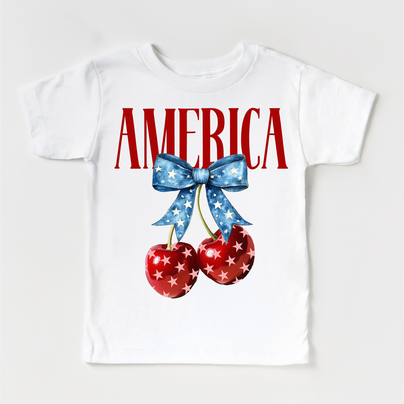 America Cherry July 4th, Independence Day graphic T-shirt by Madi Moosh