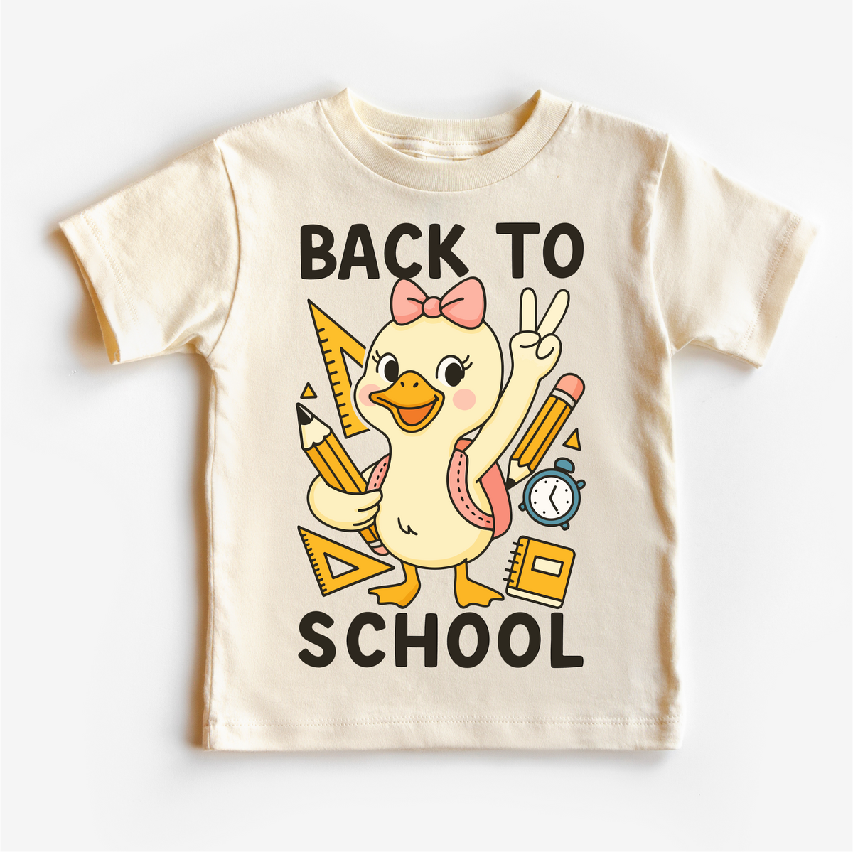 Girls Back To School Goose, Cute Back To School graphic T-shirt by Madi Moosh