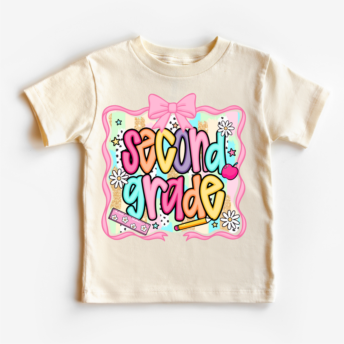 Girls 2nd Grade School, Back To School graphic T-shirt by Madi Moosh