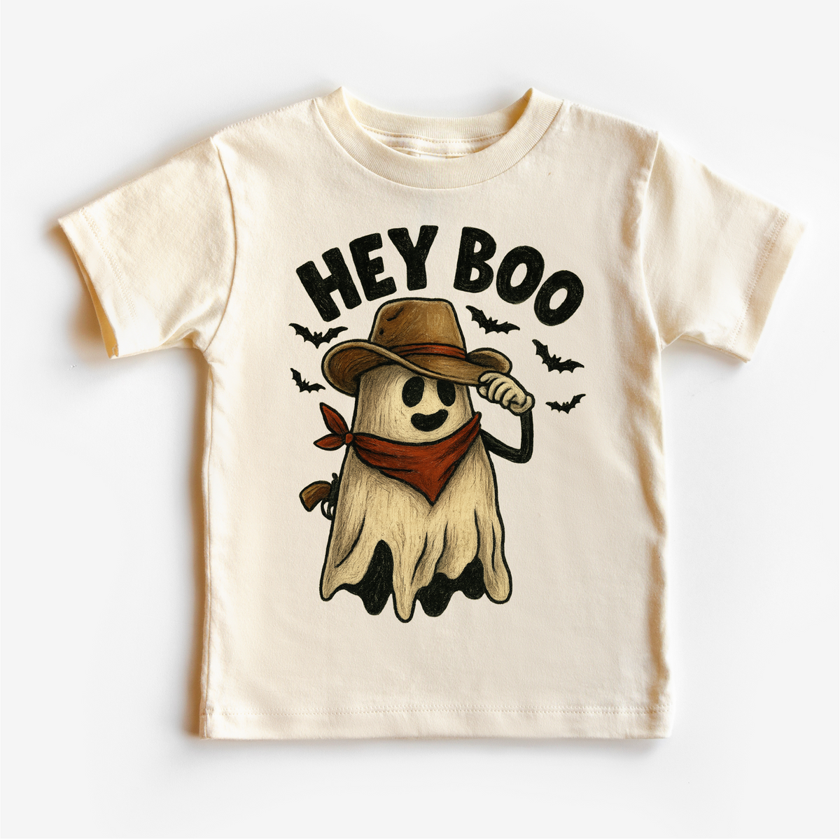 Hey Boo Western Halloween graphic T-shirt by Madi Moosh