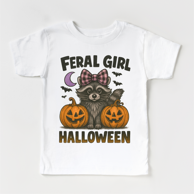 Feral Girl Halloween Shirt - Halloween Racoon Tee