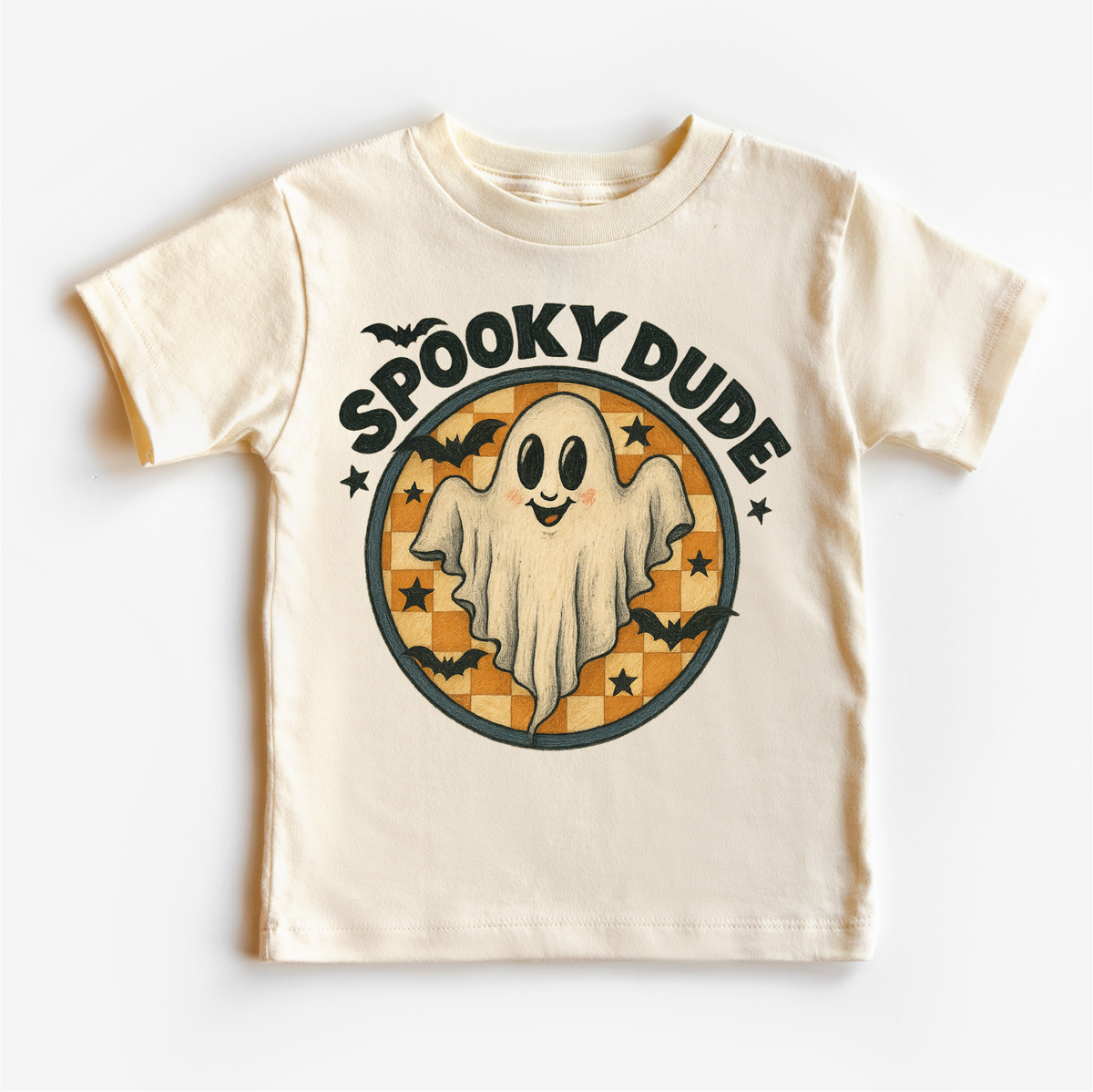 Spooky Dude Ghost Halloween graphic T-shirt by Madi Moosh