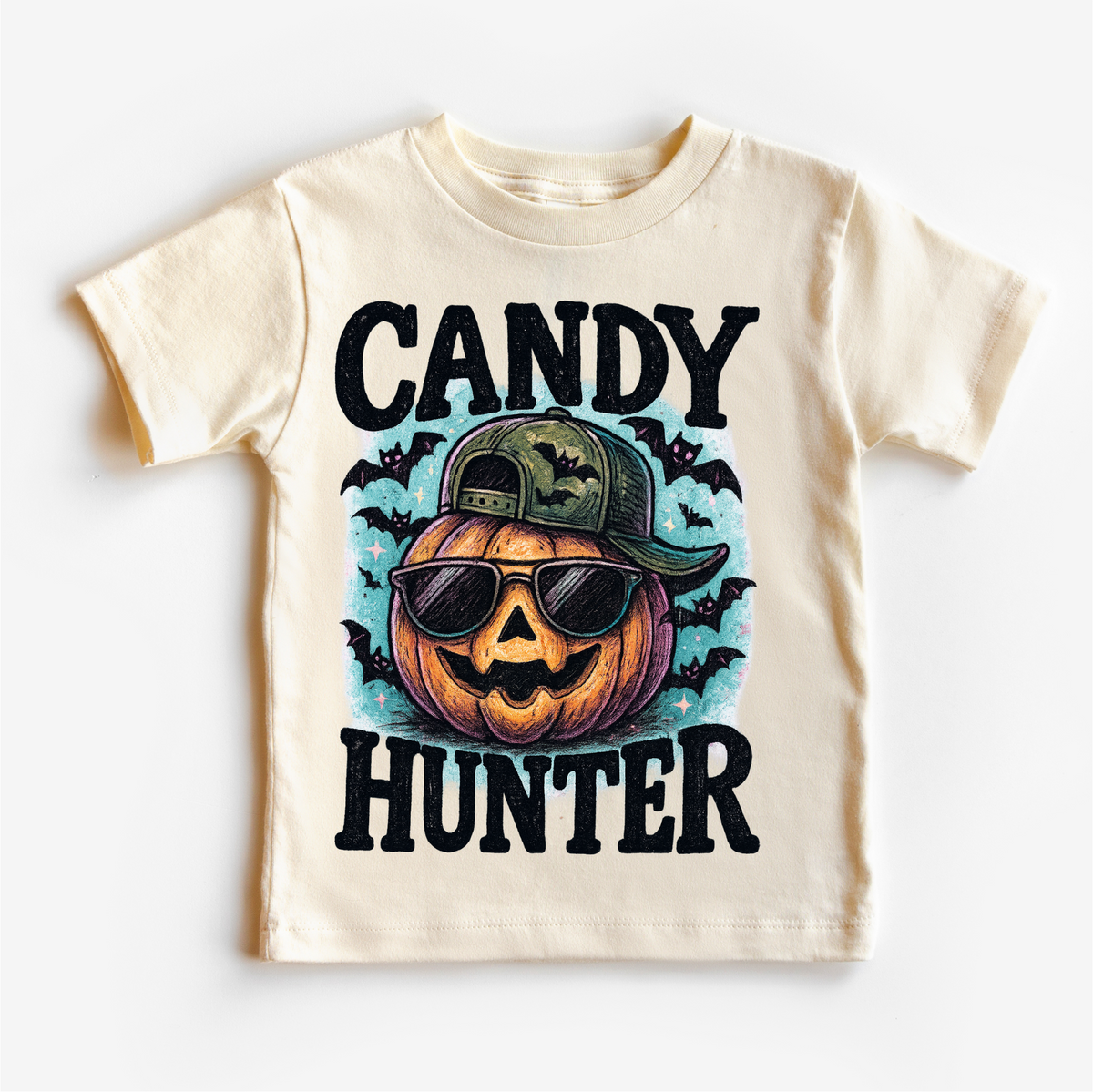 Candy Hunter Halloween graphic T-shirt by Madi Moosh