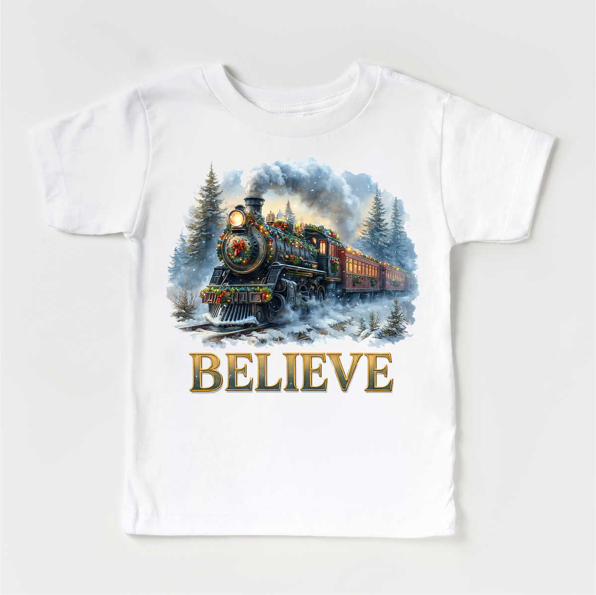 Polar Express Christmas Train White kids tee