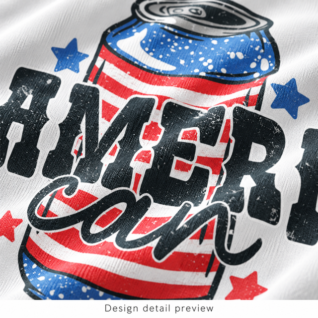 Generated design detail preview of Ameri Can Shirt artwork