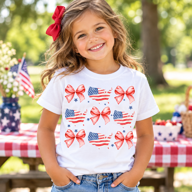 America and Bows USA map tee in White, generated lifestyle preview