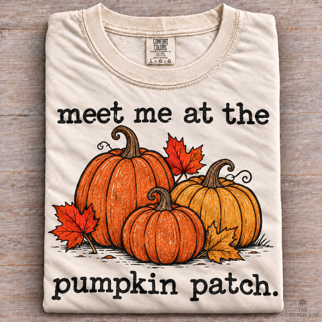 Natural folded Comfort Colors Meet Me at the Pumpkin Patch Shirt
